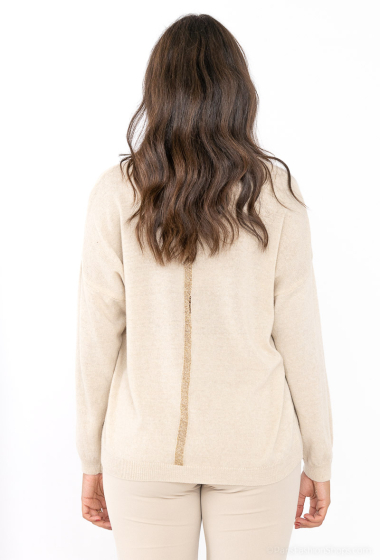 Wholesaler BY COCO - V-neck sweater with gold trim on the back