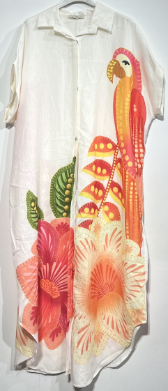 Grossiste BY COCO - Robe chemise longue imprimée