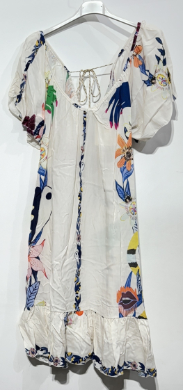 Grossiste BY COCO - Robe courte noeud dans le dos imprimé