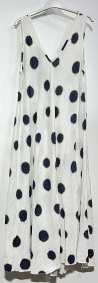 Grossiste BY COCO - Robe gaze de coton motif rond