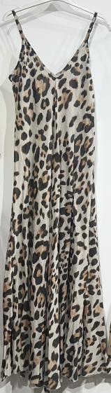Großhändler BY COCO - Kleid aus Baumwoll-Voile mit Leopardenmuster