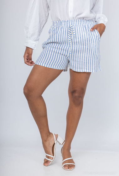 Wholesaler BY COCO - Striped linen shorts