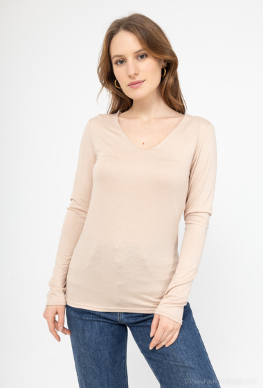Wholesaler ALIDA MOD - Long-sleeved lined V-neck undershirt
