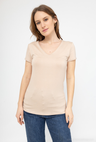 Wholesaler ALIDA MOD - Lined V-neck T-Shirt