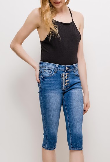 Großhändler Alina - Button crop jeans