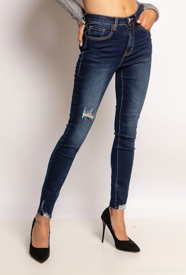 Wholesaler Alina - Skinny jeans with raw edges