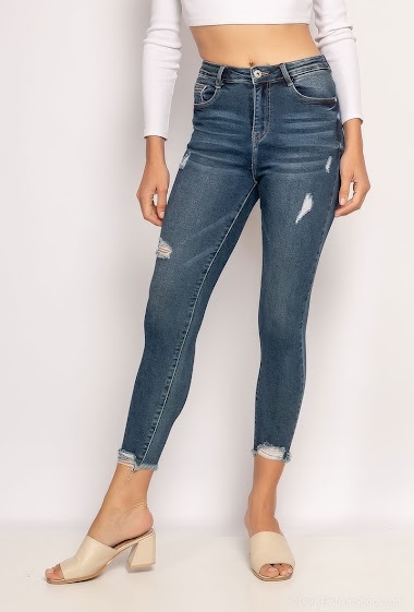 Wholesaler Alina - Distressed skinny jeans with raw ankles
