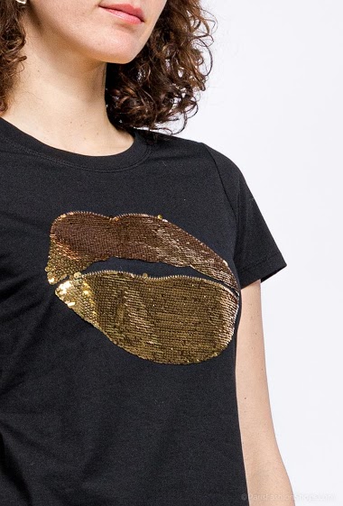 Wholesaler Alina - T-shirt with sequinned lips