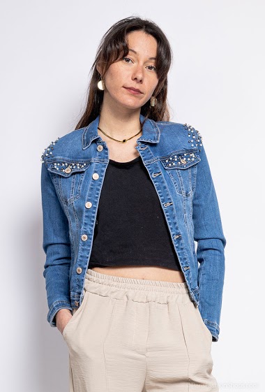 Grossiste Alina - Veste en jean avec clous
