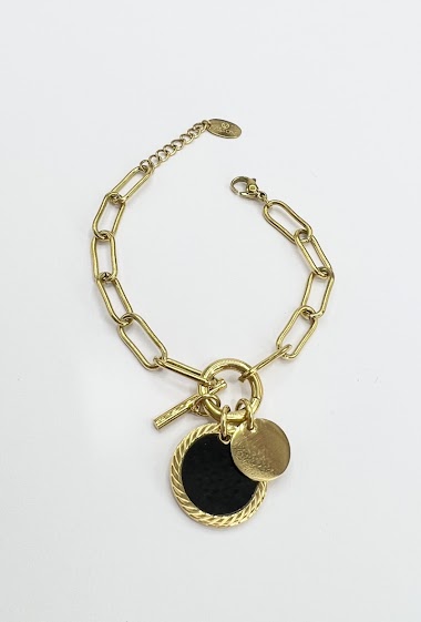 Wholesaler Aliya Bijoux - Bracelet with 3 charm pendants