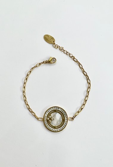 Grossiste Aliya Bijoux - Bracelet cercle trèfle