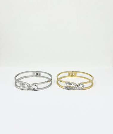 Wholesaler Aliya Bijoux - Leaf bangle bracelet