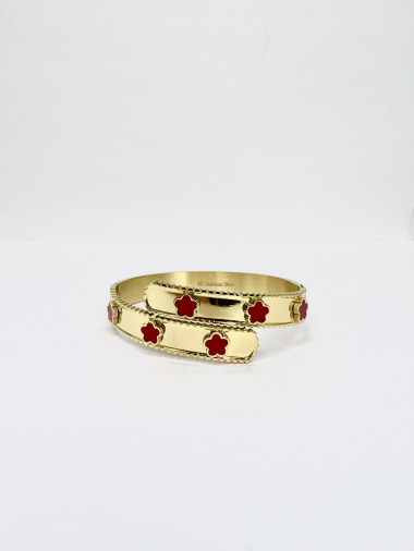 Wholesaler Aliya Bijoux - Crossed flower bangle bracelet