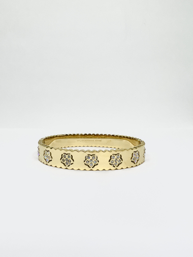 Grossiste Aliya Bijoux - Bracelet jonc fleur