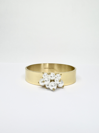 Grossiste Aliya Bijoux - Bracelet jonc large perle