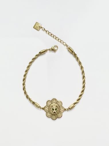 Grossiste Aliya Bijoux - Bracelet lion fleur
