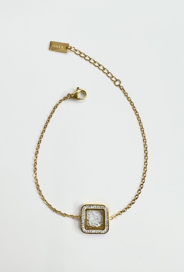 Grossiste Aliya Bijoux - Bracelet rectangle strass