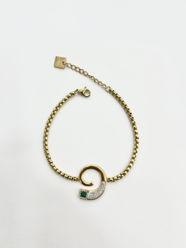 Grossiste Aliya Bijoux - Bracelet spirale vert