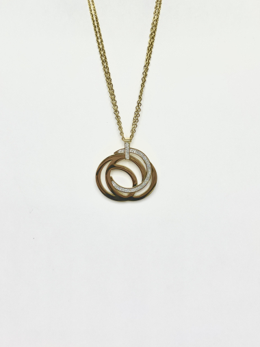 Wholesaler Aliya Bijoux - Round golden circle necklace