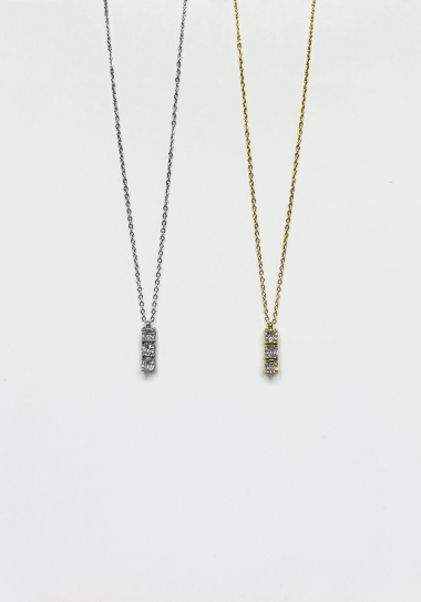 Wholesaler Aliya Bijoux - 3 rhinestone necklace