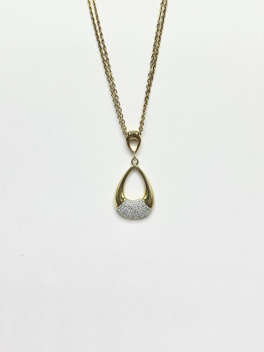 Wholesaler Aliya Bijoux - Round golden circle necklace