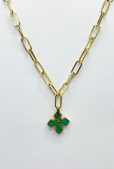 Großhändler Aliya Bijoux - Halskette mit quadratischem Muster