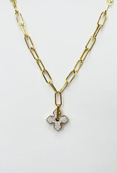 Wholesaler Aliya Bijoux - Cropped Square Necklace