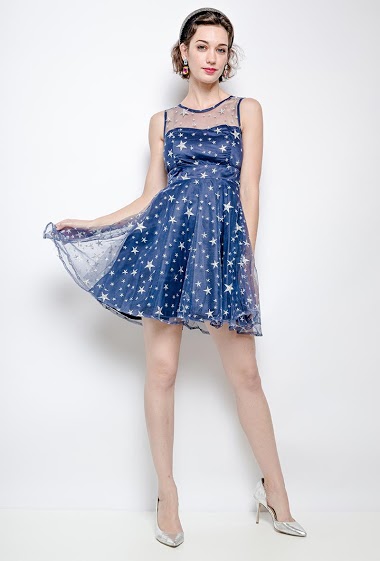 Wholesaler Allyson - Dress with embroidered stars