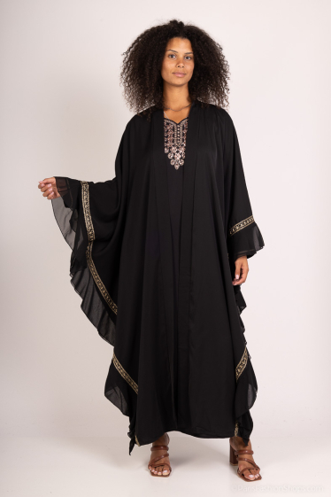 Grossiste ALYA - Kimono Élégance Moderne avec Broderies Dorées