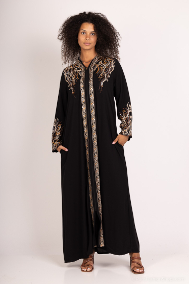 Grossiste ALYA - Robe abaya avec broderie ornementale