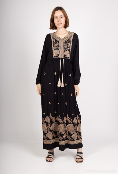 Wholesaler ALYA - Traditional dress with belting and embroidery