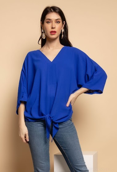 Wholesaler Alyra - Tied blouse with V-neckline