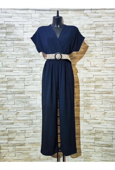 Wholesaler Alyra - Plain jumpsuit with pockets, belt included