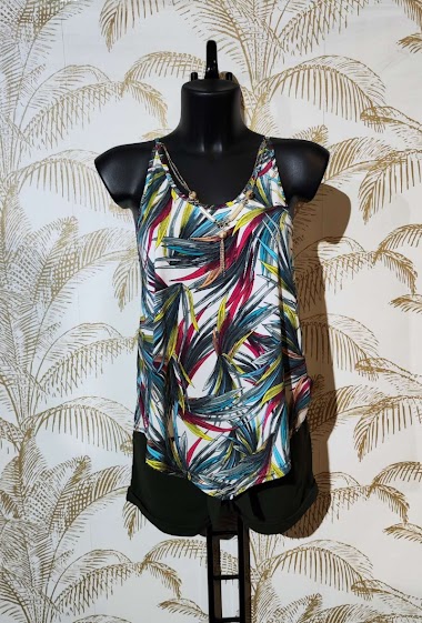 Wholesaler Alyra - Printed tank top, with necklace