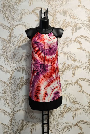 Wholesaler Alyra - Short printed dress with thin strap.