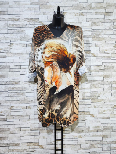 Wholesaler Alyra - Printed t-shirt dress