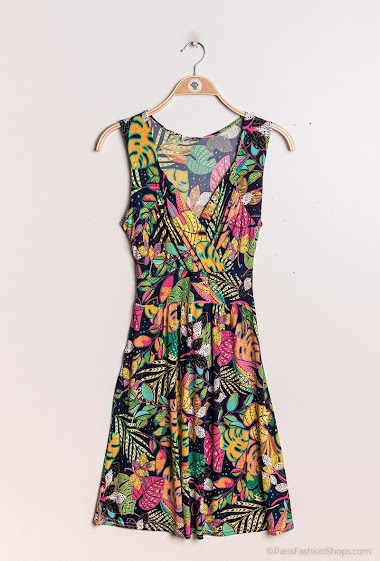 Wholesaler Alyra - Wrap print trapeze dress