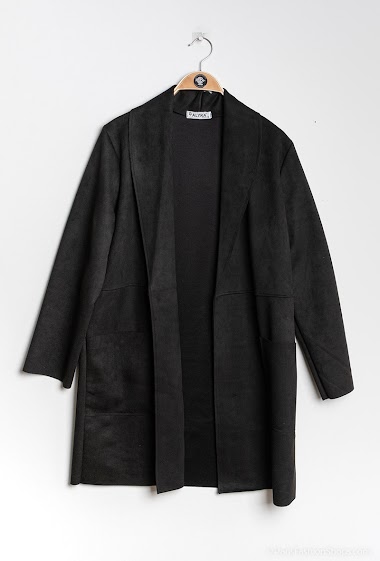 Wholesaler Alyra - Long jacket, imitation suede