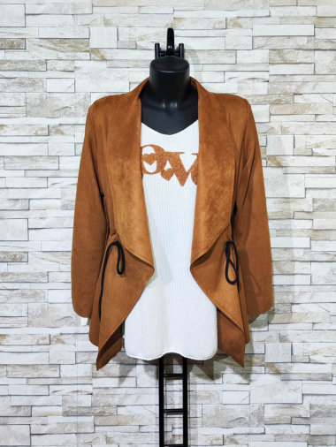 Wholesaler Alyra - Suede jacket with integrated lace belt