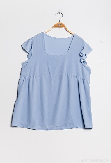 Wholesaler Alison B. Paris - Square collar Top with ruffle sleeves ALYSON B. PARIS Made In France