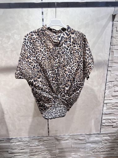 Wholesaler Amy&Clo - Leopard print cotton shirt