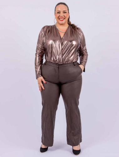 Grossiste Amy&Clo - Pantalon large en faux-cuir