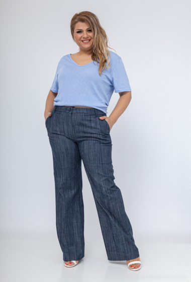 Mayorista Amy&Clo Grande Taille - Pantalones de efecto de mezclilla grande