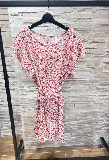 Wholesaler Amy&Clo Grande Taille - Short floral print dress to tie