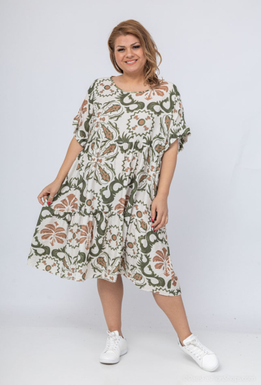 Wholesaler Amy&Clo - Flowy short sleeve flower print dress