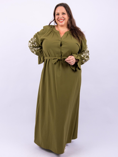 Grossiste Amy&Clo Grande Taille - Robe longue à broderie