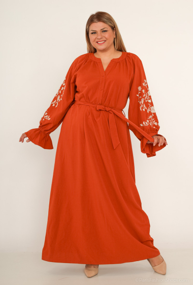 Wholesaler Amy&Clo Grande Taille - Long dress with embroidery