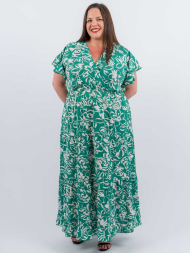 Grossiste Amy&Clo - Plus size Robe longue imprimé à fleurs