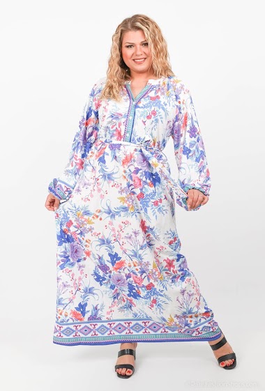 Wholesaler Amy&Clo Grande Taille - Printed long dress
