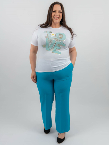 Großhändler Amy&Clo Grande Taille - Übergroßes Baumwoll-T-Shirt
